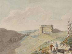 John William Upham (1772-1828) British. 'Carisbrooke Castle, Isle of Wight', Watercolour and ink,