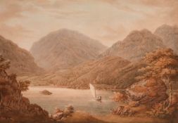 William Green of Ambleside (1760-1823) British. 'Lake District; Ullswater Looking into
