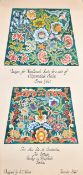 Wilfred Stanley Haines (1905-1944) British. Two mounted sheets of designs for needlework seats,