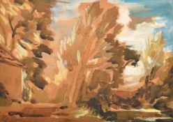 Philip Wilson Steer (1860-1942) British. Trees in a Landscape, Watercolour, Signed and dated 1909,