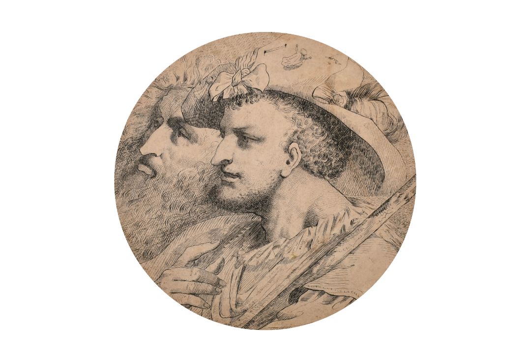 Circle of John Hamilton Mortimer (1740-1779) British. "Banditti", Ink, Circular, 11" x 11" (27.9 x - Image 2 of 6