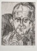 Leonard William Joseph McComb (1930-2018) British. Portrait of a Man, Etching, Signed and dated 1988