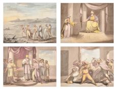 Samuel Woodforde R.A. (1763-1817) British. Four Illustrations for Xerxes, Watercolour and ink,