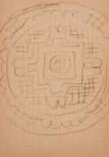 Duncan Grant (1885-1978) British. 'Design for a table top II', Ink, Inscribed on a label verso, 6