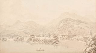 Thomas Sunderland (1744-1828) British. 'Glenridding House, Ullswater, Lake District', Watercolour,
