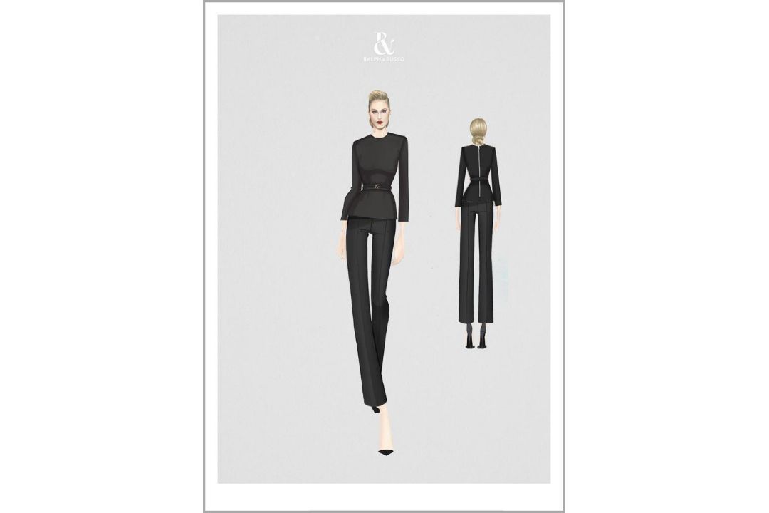 Ralph & Russo T07 Round Neck Top, Black, Size 42 (RRP £650) Perfectly tailored to contours of the bo - Image 3 of 4