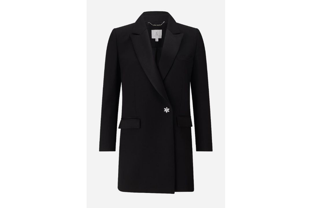 Ralph & Russo 20P 11 D202 Double Breasted Blazer Dress with Jewellery Buttons, Black, Size 36 (RRP £ - Image 1 of 4