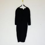 Ralph & Russo D300 Round Neck Dress, Black, Size 42 (RRP £1,400) Elegant black dress in stretch visc