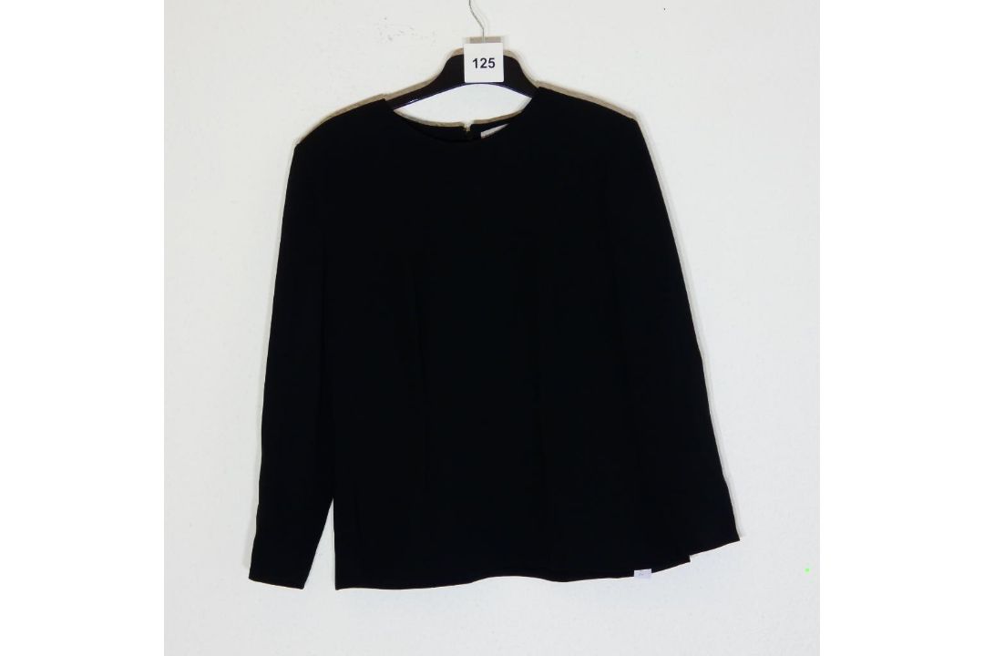 Ralph & Russo T07 Round Neck Top, Black, Size 42 (RRP £650) Perfectly tailored to contours of the bo - Image 1 of 4