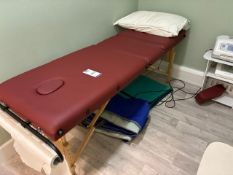 Lightweight Timber Framed Folding Treatment Couch (Location: Winchester. Please Refer to Important I