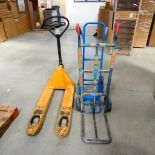 Jungenrich Narrow Blade Pallet Truck & 2 Sack Trucks (Location: Wantage. Please Refer to Important I