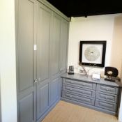 Fitted Bedroom Furniture Display (2,120mm x 2,320mm) with Sideboard (1,500mm x 730mm) (Location: Wan