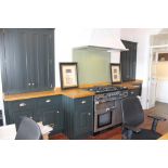 In-Frame Artisan Display Kitchen with Oak Worktops and Novy Extractor (Integrated Appliances Not Inc