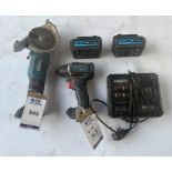 Erbauer EMCS18-Li Mini Circular Saw & Erbauer Impact Driver. With Charger & 3 Batteries (Location: B