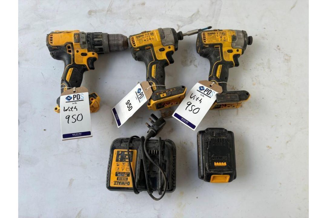 2 DeWalt DCF887 Impact Driver, & DeWalt Hammer Drill. With Charger & 18v Battery (Location: Brentwoo - Image 1 of 9