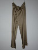 Ralph & Russo 18U TRS 011 Double Silk Satin Pyjama Trousers , Khaki (RRP £ 995) Tailored khaki doubl