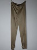 Ralph & Russo 18U TRS 011 Double Silk Satin Pyjama Trousers , Khaki (RRP £ 995) Tailored khaki doubl