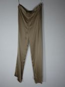 Ralph & Russo 18U TRS 011 Double Silk Satin Pyjama Trousers , Khaki (RRP £ 995) Tailored khaki doubl