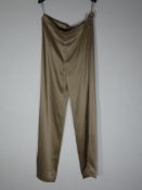 Ralph & Russo 18U TRS 011 Double Silk Satin Pyjama Trousers , Khaki (RRP £ 995) Tailored khaki doubl