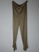 Ralph & Russo 18U TRS 011 Double Silk Satin Pyjama Trousers , Khaki (RRP £ 995) Tailored khaki doubl