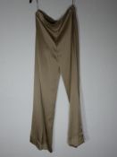 Ralph & Russo 18U TRS 011 Double Silk Satin Pyjama Trousers , Khaki (RRP £ 995) Tailored khaki doubl