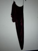 Ralph & Russo 19P11 E04 Ava Dress Burgundy, Size 38 (RRP £ 4,200) The burgundy silk velvet Ava gown