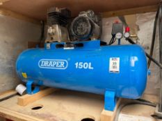 Draper 150L Receiver Mounted Air Compressor, Serial Number 21090074 (Location: Witney OX29. Please R