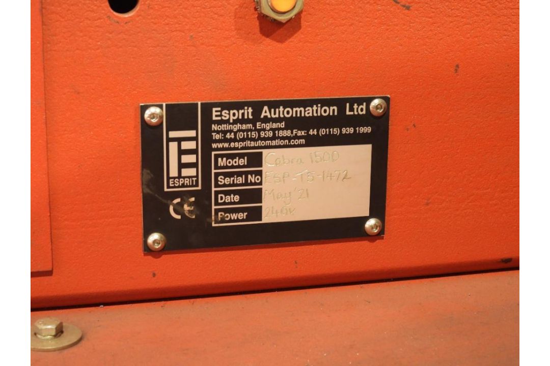 Esprit Automation Cobra 1500 CNC Plasma Cutting Table (2021), 2,700mm x 4,300mm, Serial Number Esp-T - Image 5 of 8