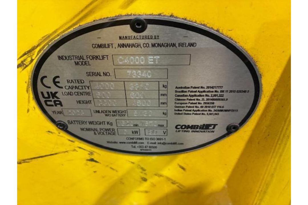 Combilift Marathon Classic Side Load Forklift Truck Model C4000ET, Serial Number 73340, Capacity 400 - Image 7 of 8