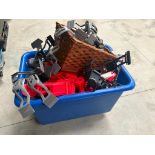 Blue Mobile Bin & Contents to Include Bike Helmet Stands (Location: Brentwood. Please Refer to Impor