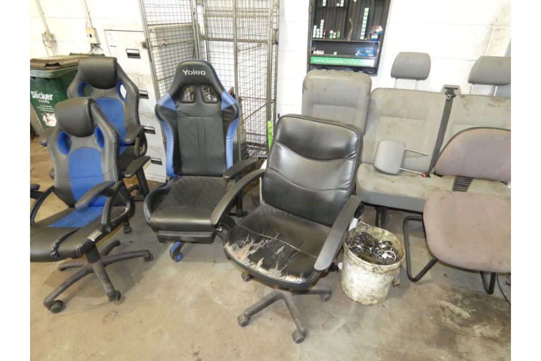 Operators Chairs, Filing Cabinet, Steel Trolley & Van Seats etc (Location: Penryn. Please Refer to I - Image 2 of 4