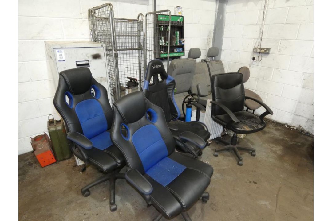 Operators Chairs, Filing Cabinet, Steel Trolley & Van Seats etc (Location: Penryn. Please Refer to I - Image 1 of 4