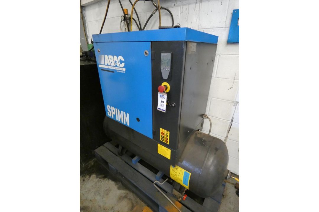 ABAC Spin Type 11 270 Receiver Mounted Air Compressor (2020), Serial Number ITJ351844, Capacity 10 B - Image 1 of 4