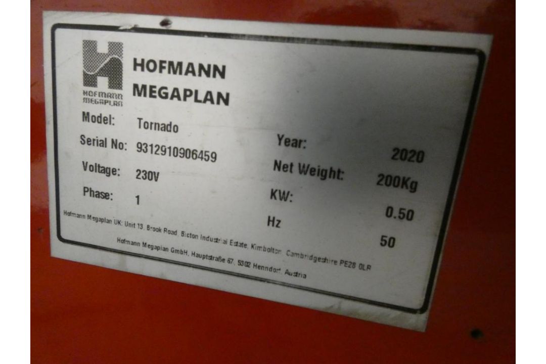 Hoffman Megaplan Tornado Tyre Changer (2020), Serial Number 9312910906459, Single Phase (Location: P - Image 11 of 11