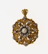 Anhängebrosche mit Diamanten