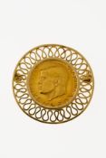 Brosche mit Medaille J.F. Kennedy