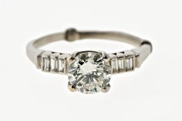 Solitärring, 1,38 ct