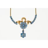 Mid-Century-Collier mit Farbsteinen