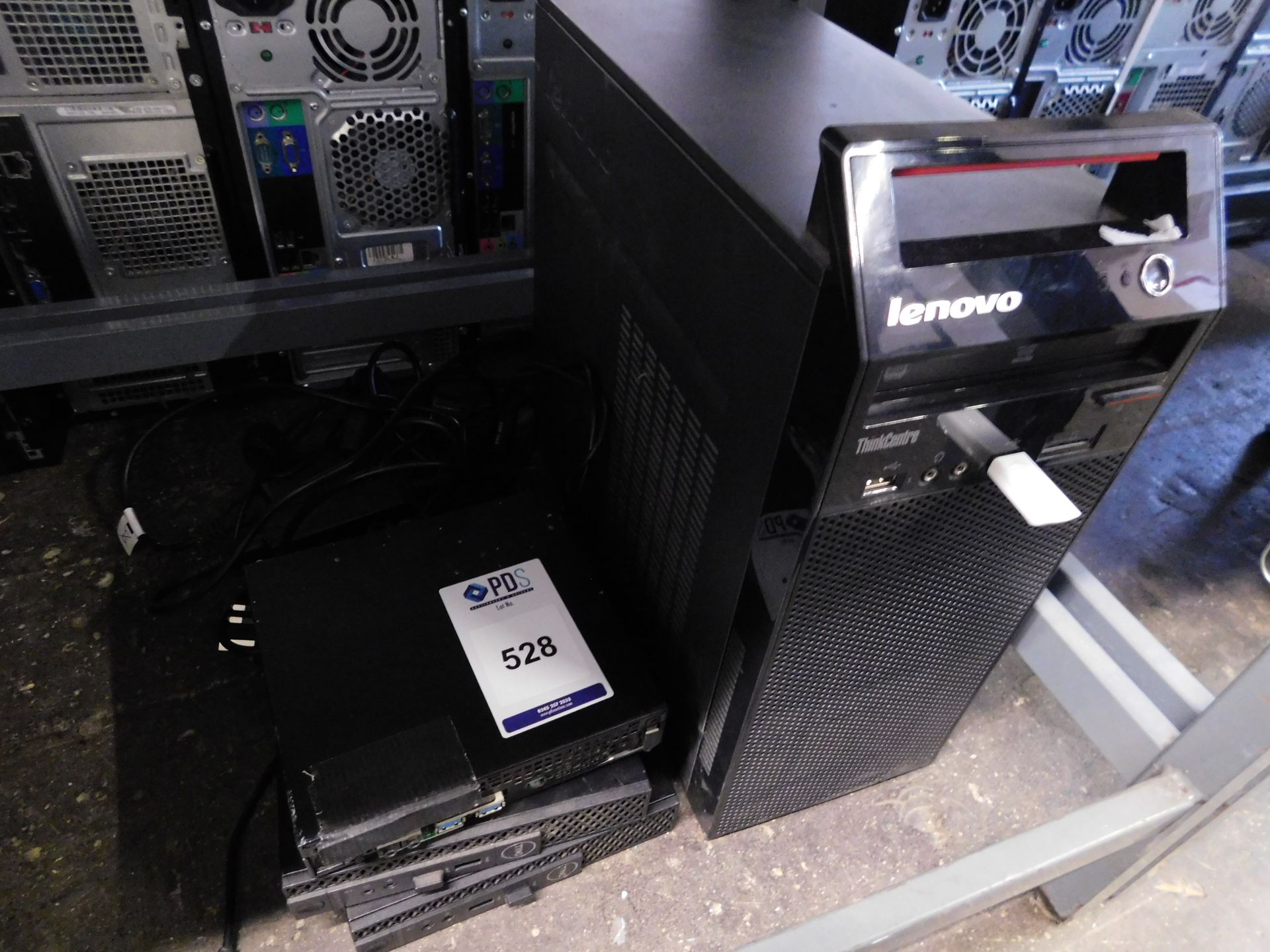 3 Dell Optiplex Mini Computers & Lenovo Tower Computer (No HDDs) (Location: Stockport. Please