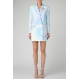 Ralph & Russo 20U11 D202 Double Breasted Blazer Dress, Lavender/Blue, Size 44      (RRP £  2,