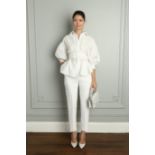 Ralph & Russo 19P11 P10 Classic Boy Trousers, Snow White, Size 38 (RRP £ 1,900). Classic boy pants