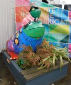 Giant Stockport Frog with Bench/Planter - “Rocky Stocky”, Artist Vivian Lally (Location: