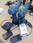 2 Bosch PSB1800 LI-2 Cordless Drills with Batteries and Chargers (Location: Stockport (SK4).