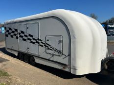 PRG Trailers 3 Axle Shuttle Racecar Trailer,  Serial Number PXW2755, MGW 2800kg (Location: Brentwood