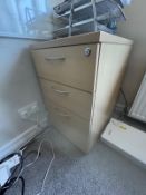 The Remaining Contents of Office Comprising: Eight Section Storage Unit, Three Workstations, Two 3-