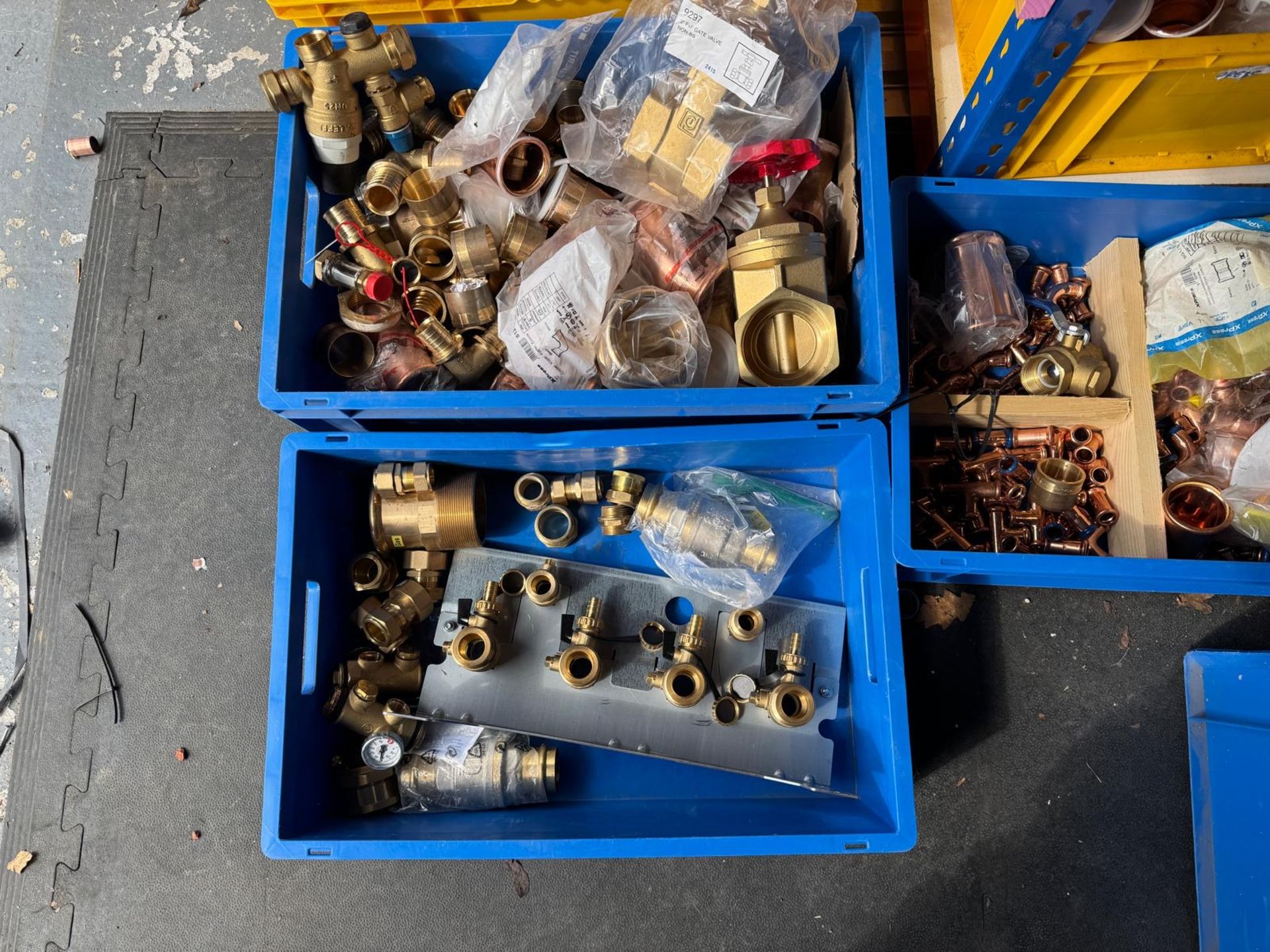 Large Quantity of (Predominately) Copper Fittings Contained In Fourteen Crates & Small Quantity of