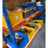 Contents of Two Shelves Comprising Brass & Steel Fittings, Valves, Five Lever Pump Valves, etc. (