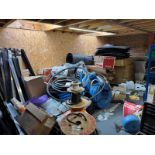 Entire Contents of Rear Storeroom Comprising: Slotted Steel Shelving, Plastic Tubing, Procrate V2,