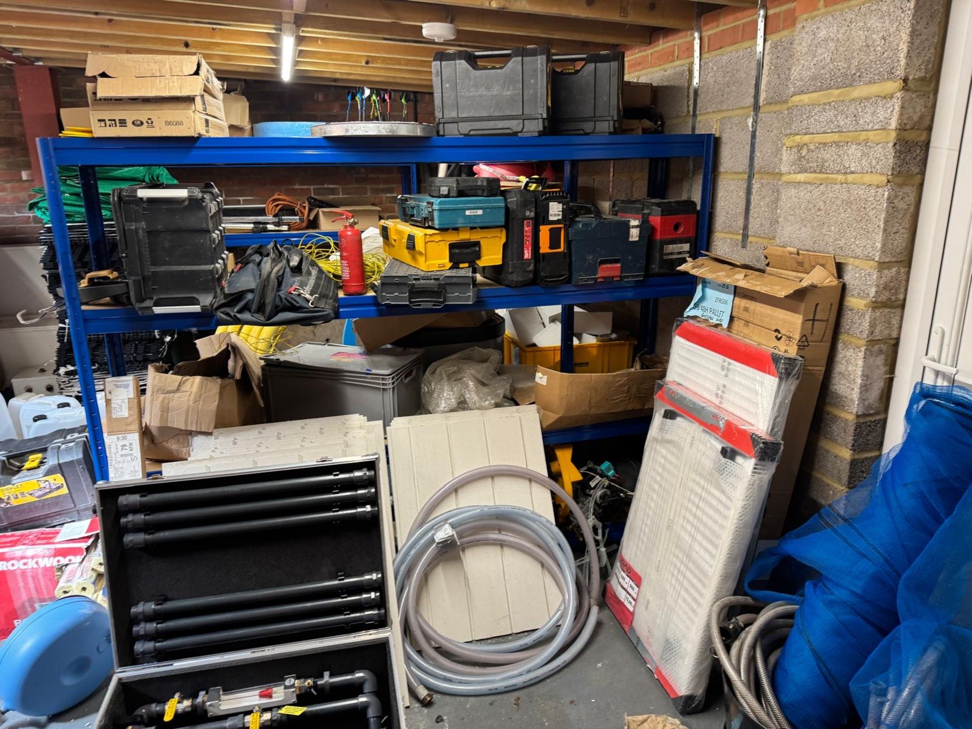 Entire Contents of Rear Storeroom Comprising: Slotted Steel Shelving, Plastic Tubing, Procrate V2, - Image 2 of 9