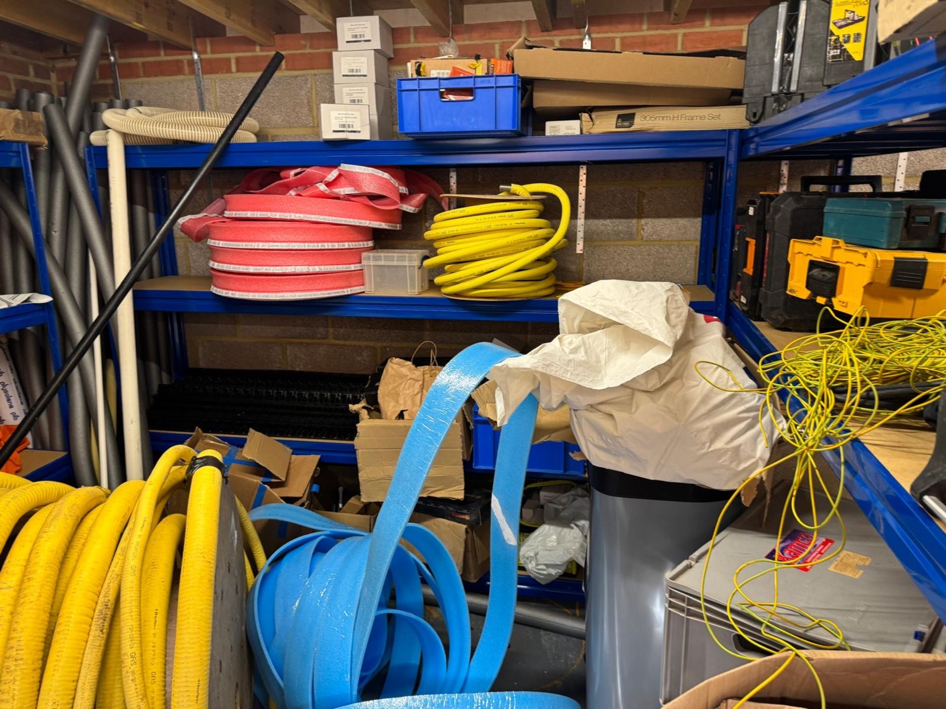 Entire Contents of Rear Storeroom Comprising: Slotted Steel Shelving, Plastic Tubing, Procrate V2, - Image 8 of 9
